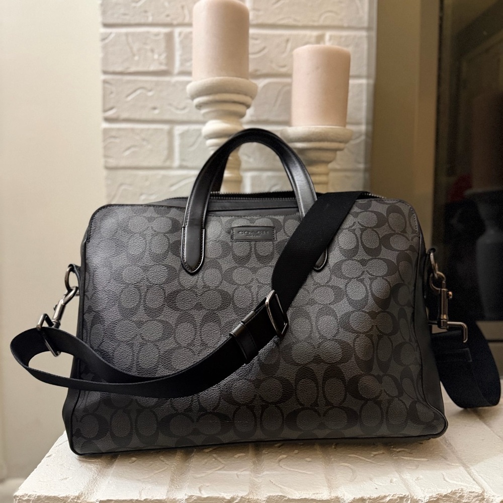 Coach Black and Gray laptop Bag